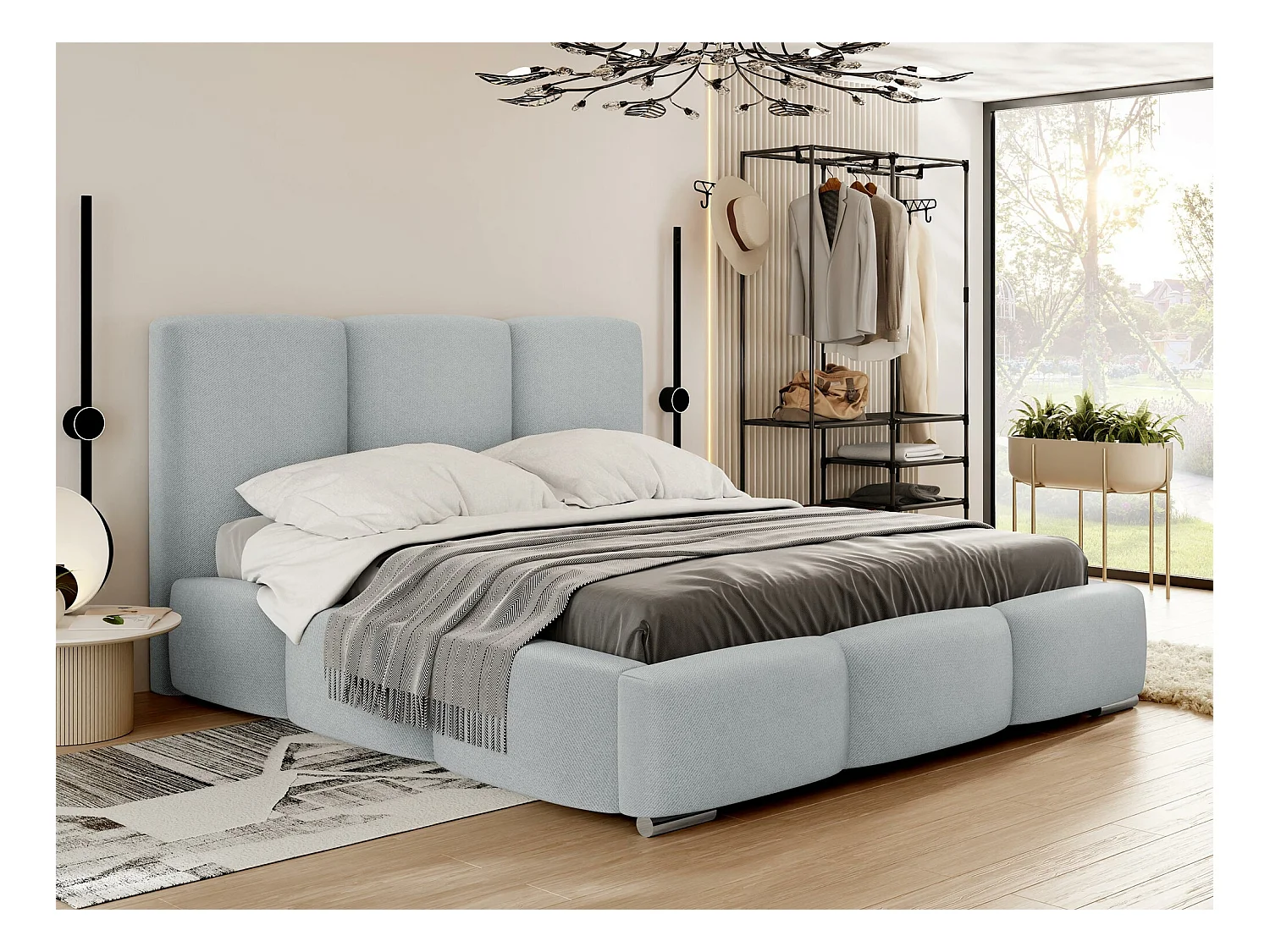Cama Comfivo 383, Doble, Gris, 140x200, Tapiz, Somieres, 160x222x112cm