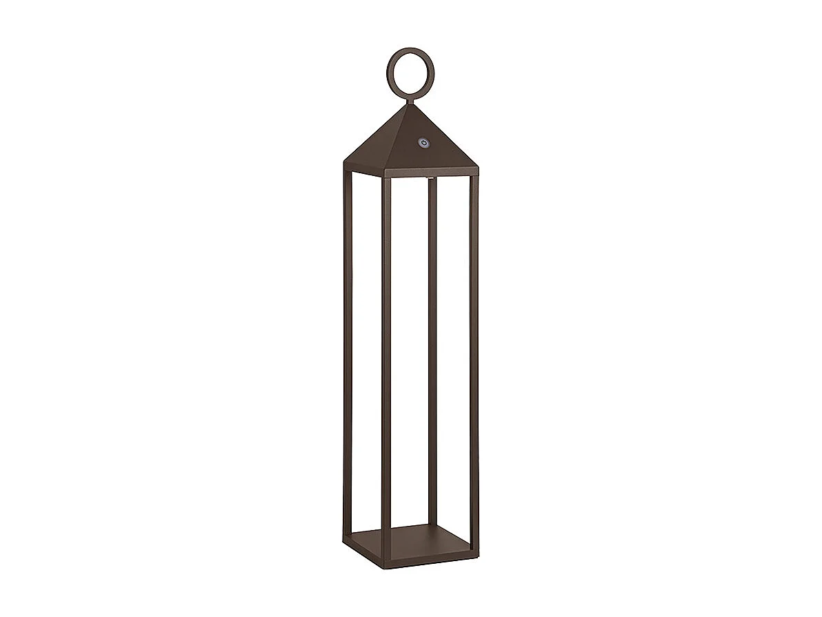 Rossini Illuminazione -  Moderne 2,2 W IP54 wiederaufladbare und dimmbare LED-Pic-Nic-Laterne h. 67 cm Corten