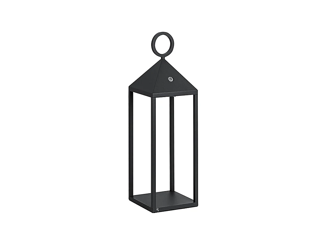 Moderne 2,2W IP54 oplaadbare en dimbare LED Pic Nic lantaarn h. 47cm antraciet