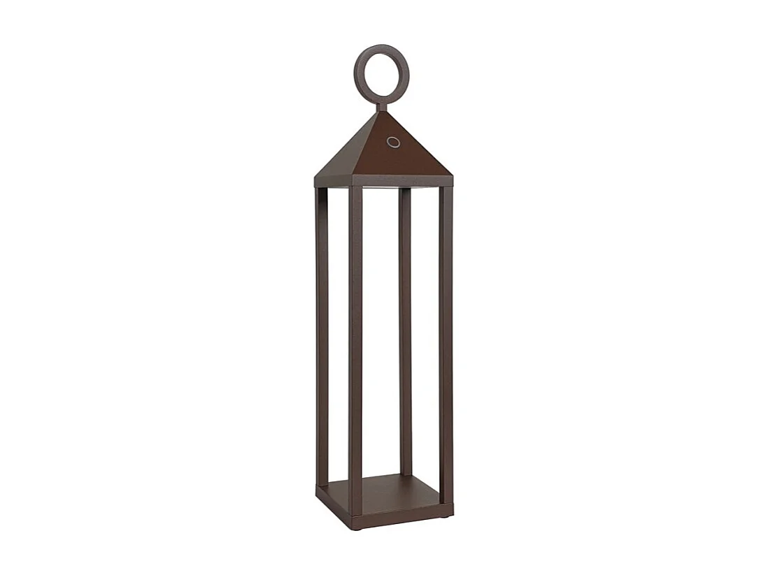 Rossini Illuminazione -  Moderne 2,2 W IP54 wiederaufladbare und dimmbare LED-Pic-Nic-Laterne h. 47 cm Corten