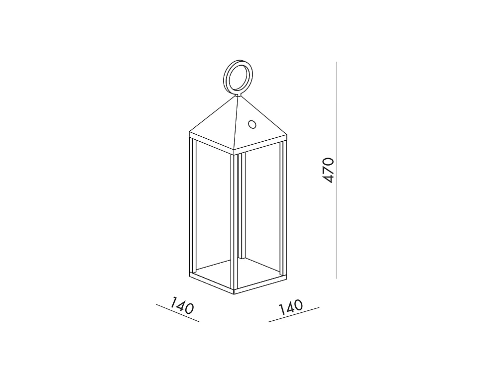 Moderne 2,2W IP54 oplaadbare en dimbare LED Pic Nic lantaarn h. 47 cm cortenhout