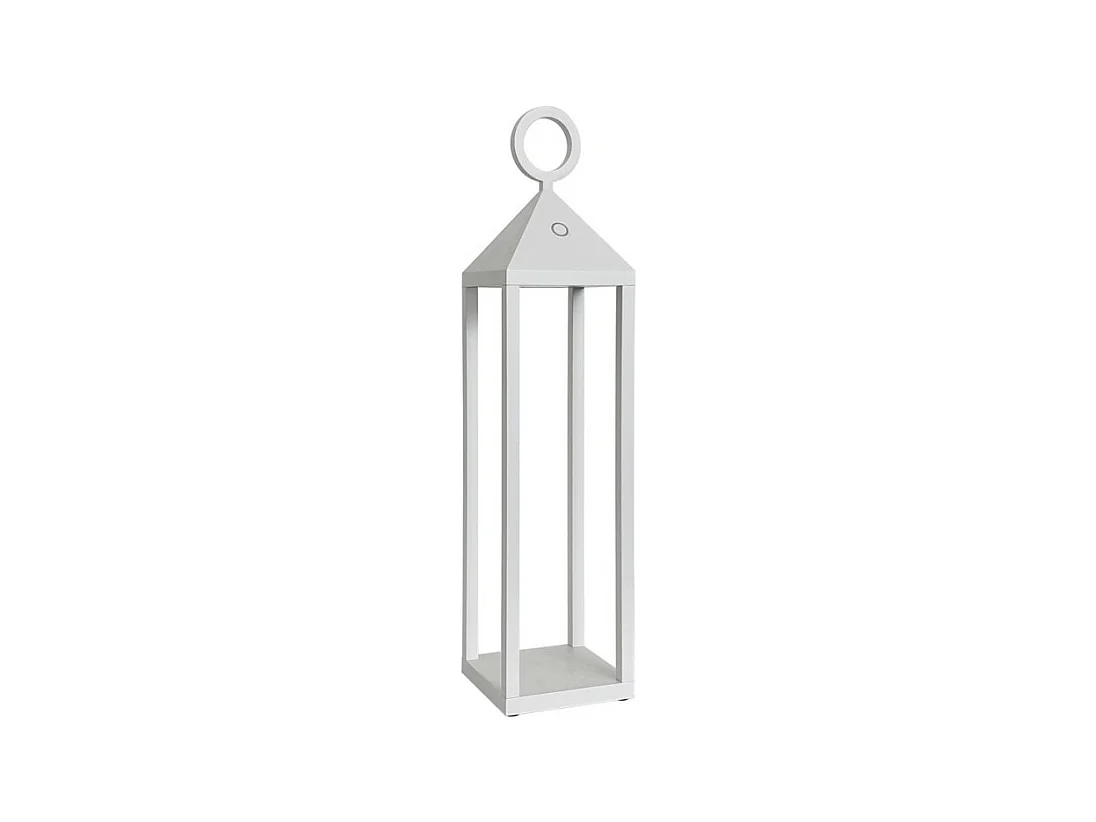 Moderne 2,2W IP54 oplaadbare en dimbare LED Pic Nic lantaarn h. 47 cm wit