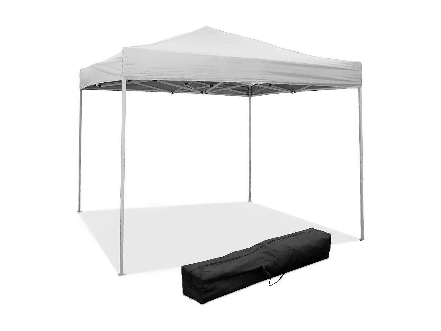 Gazebo pliant pliable 3 X 3 Blanc recouvert de PVC imperméable EXPO