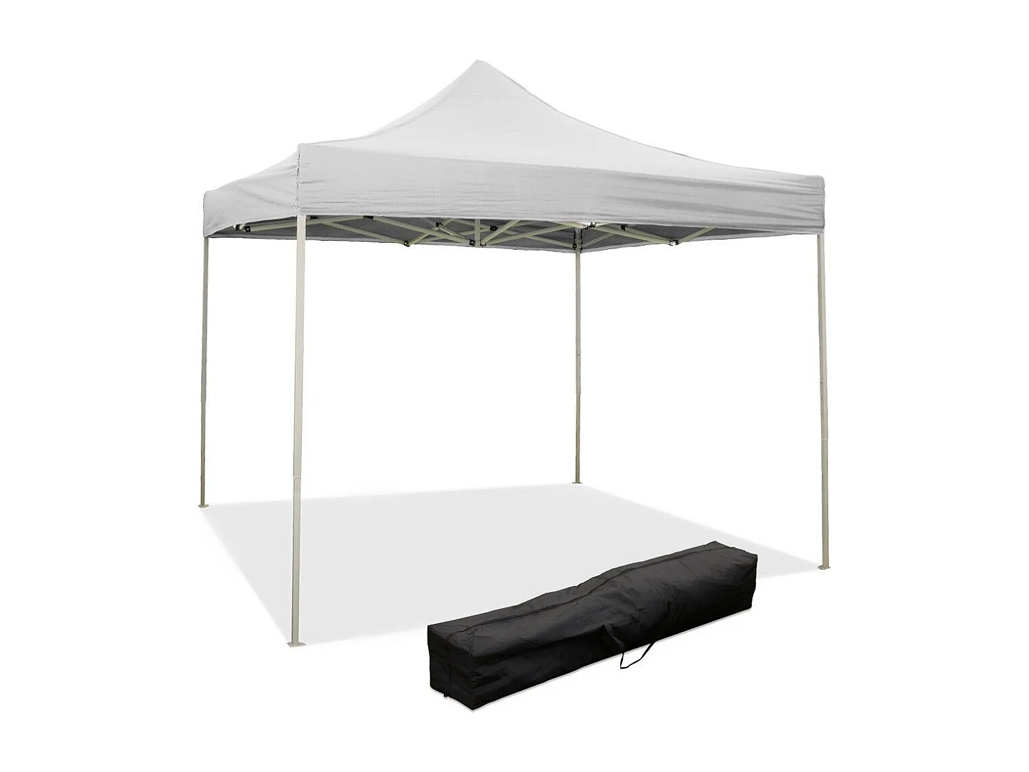 Gazébo pliant pliant 2X2 Blanc recouvert de PVC imperméable