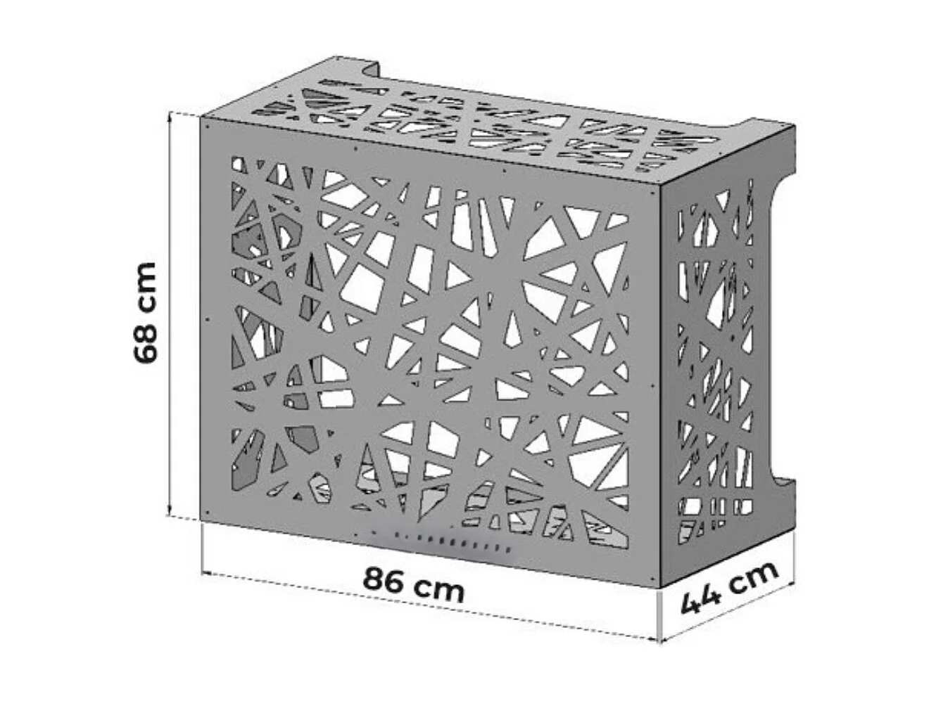 Aircokap voor ARTIST airconditioner Bronsbruin Cortenaluminium L86 x D44 x H68 cm