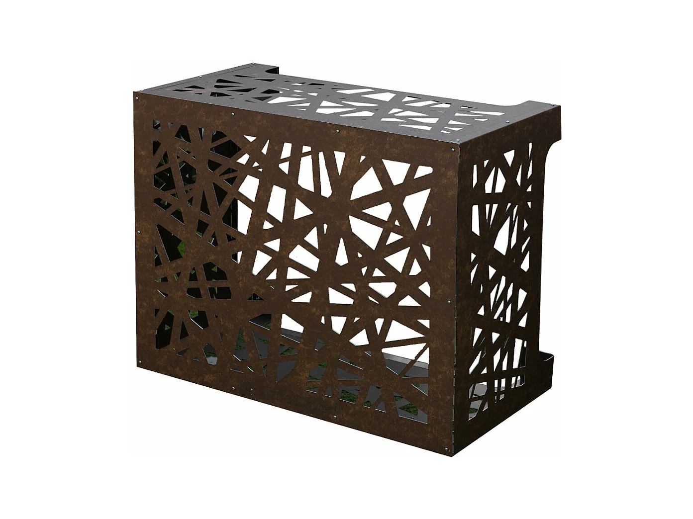 Cache climatiseur pour climatiseur ARTIST Marron bronze Aluminium Corten L86 x P44 x H68 cm