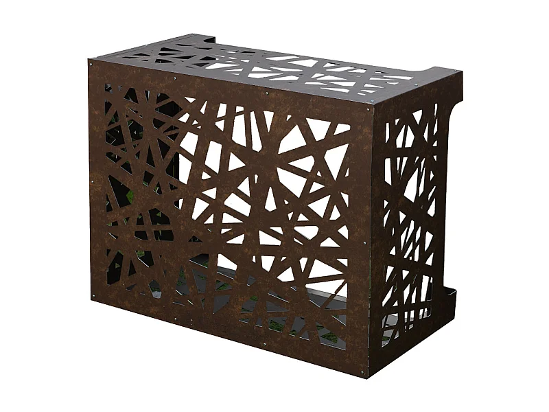 Cache climatiseur pour climatiseur ARTIST Marron bronze Aluminium Corten L86 x P44 x H68 cm