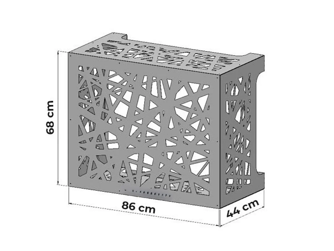 Cache climatiseur pour climatiseur ARTIST M Blanc en aluminium L86 x P44 x H68 cm