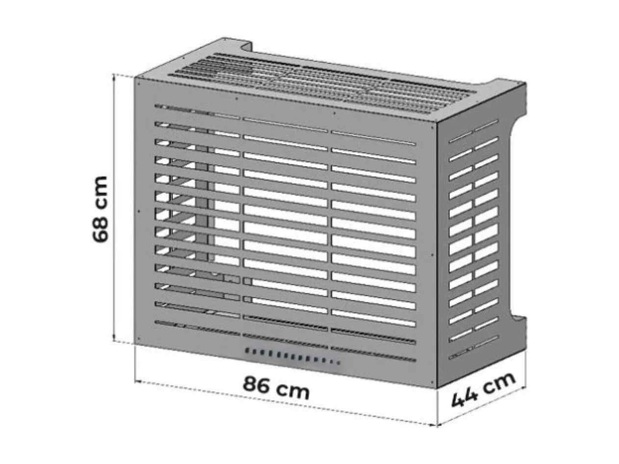 Klimaanlagenabdeckung LINEAR M Weiße Klimaanlagenabdeckung aus Aluminium L86 x T44 x H68 cm