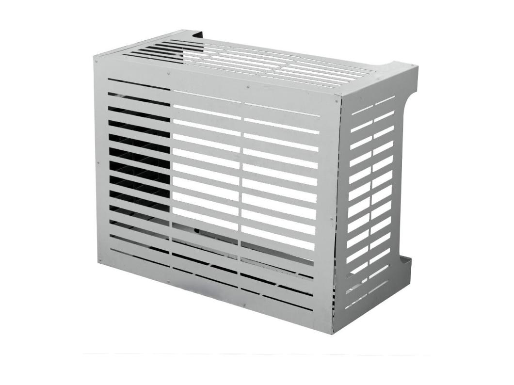 Wetterfester weißer Aluminium-Klimaschutz L86 x B44 x H68 cm - Robust für den Außenbereich
