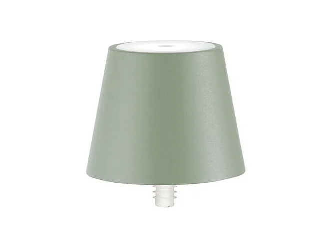 Poldina STOPPER LED-Lampe von Zafferano, wiederaufladbar und tragbar, Farbe Salbei, mit einer Akkulaufzeit von bis zu 12 Stunden
