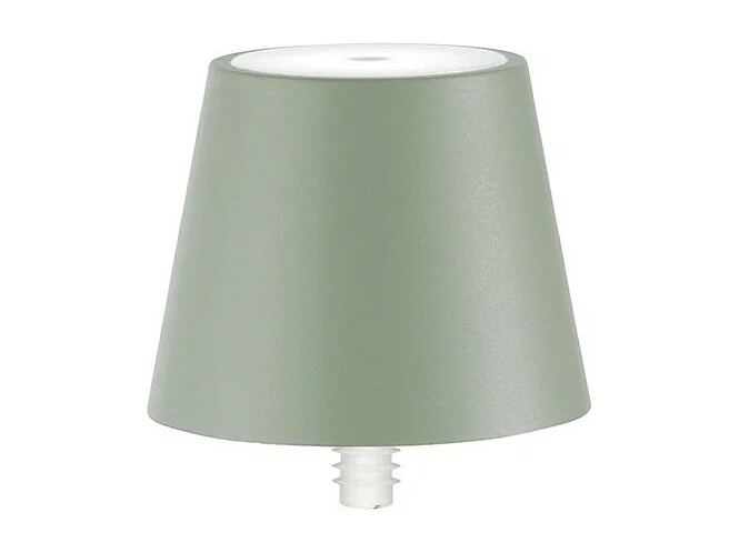 Lampada a led Poldina STOPPER di Zafferano ricaricabile e portatile colore Salvia con batteria fino a 12 ore