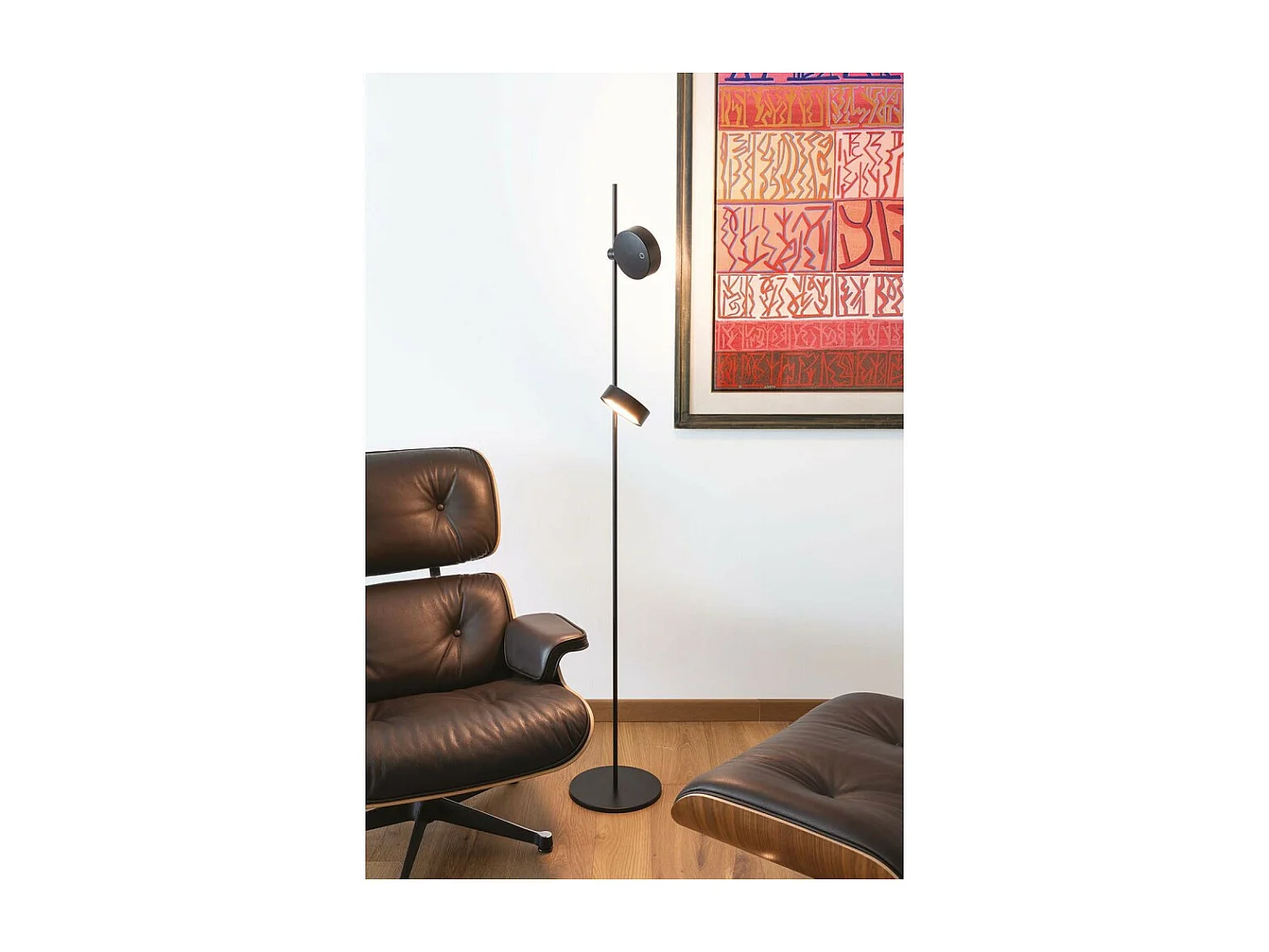 Zafferano SUPER O Lampadaire LED blanc rechargeable et dimmable 2 modules lumineux