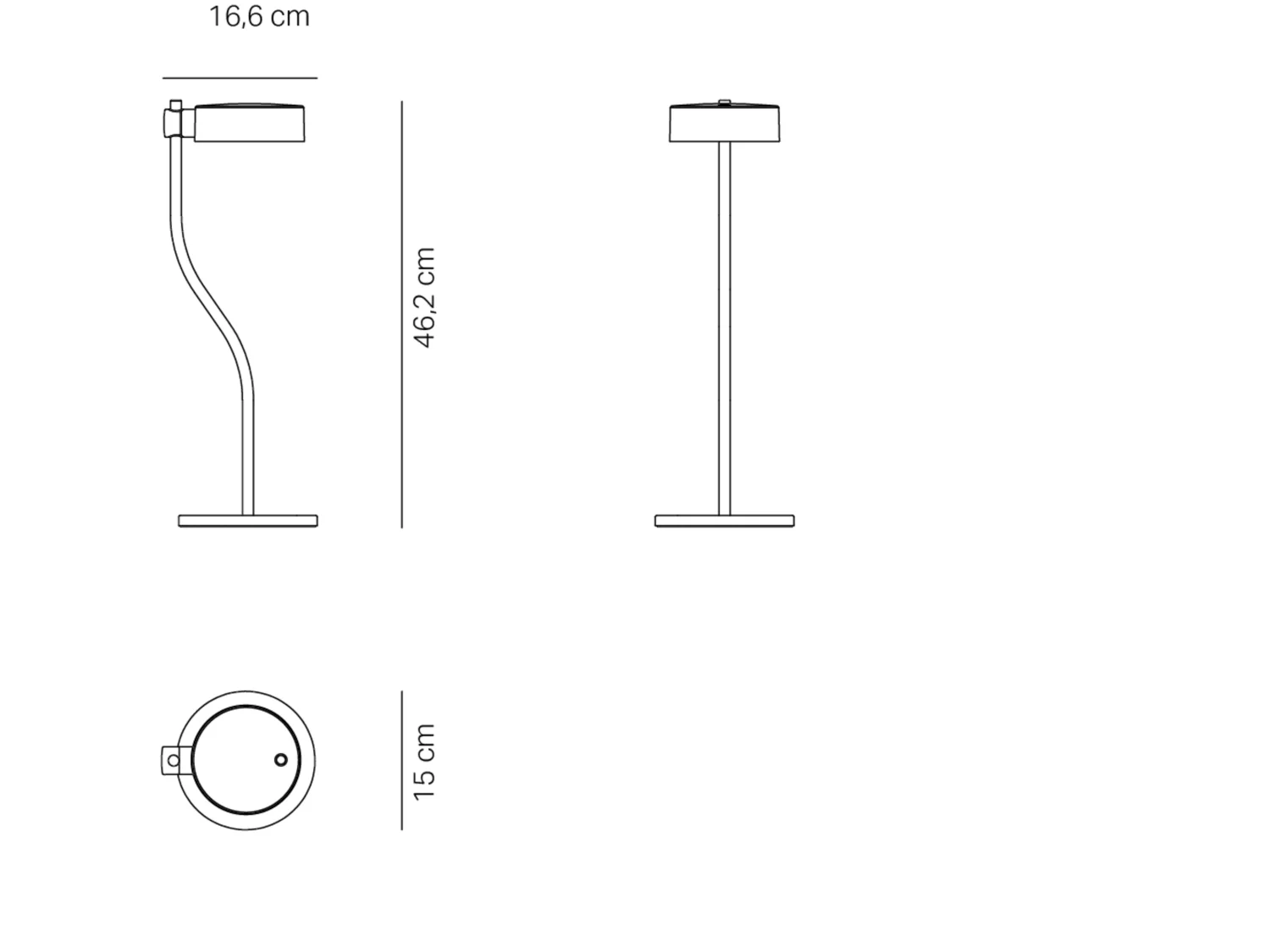 Zafferano SUPER O Lampe de table LED noire rechargeable et dimmable