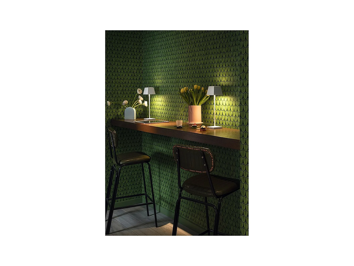 Draagbare en oplaadbare IP54 Siesta Verde Bosco LED-tafellamp
