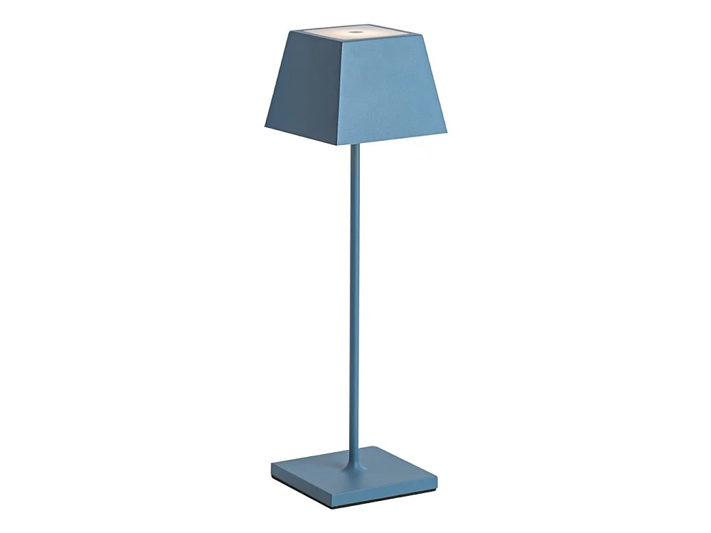 Lampe de table LED Siesta bleue IP54 portable et rechargeable
