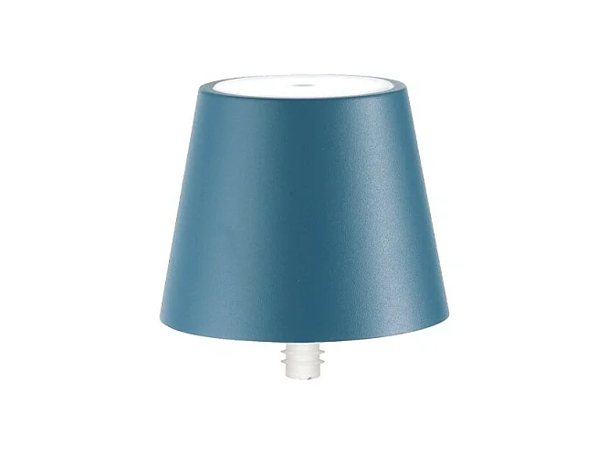 Poldina STOPPER LED-Lampe von Zafferano, wiederaufladbar und tragbar, in Luftfahrtblau mit einer Akkulaufzeit von bis zu 12 Stunden.