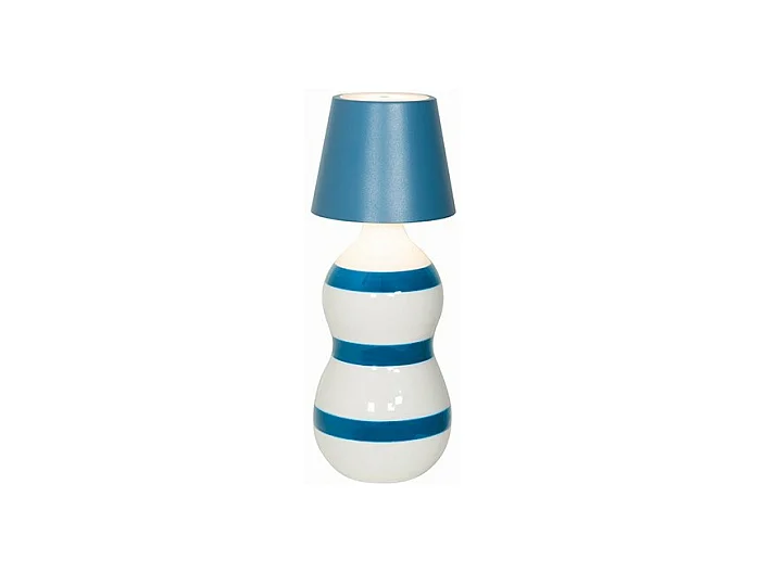 Lámpara LED Poldina STOPPER de Zafferano, recargable y portátil, color azul aviación, con batería hasta 12 horas