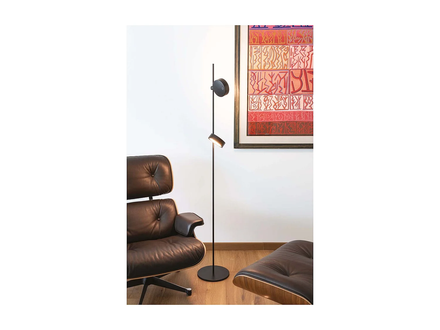 Zafferano SUPER O Lampadaire LED blanc rechargeable et dimmable 1 module lumineux