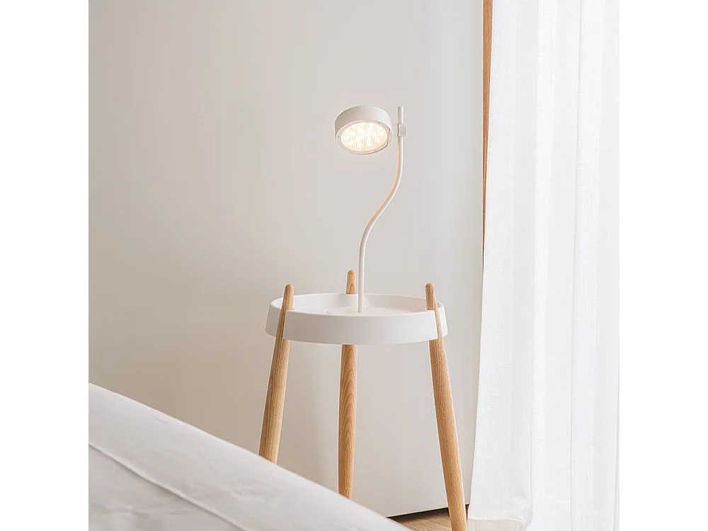 Zafferano SUPER O Lampe de table LED blanche rechargeable et dimmable