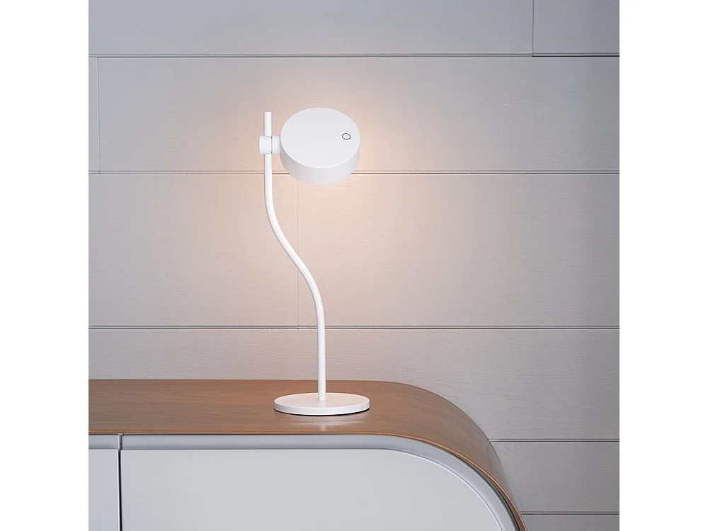 Zafferano SUPER O Lampe de table LED blanche rechargeable et dimmable