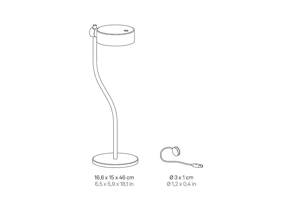 Zafferano SUPER O Biała, ładowalna i ściemnialna lampa stołowa LED