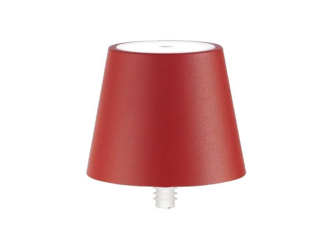 Poldina STOPPER LED-Lampe von Zafferano, wiederaufladbar und tragbar, Farbe Rot, mit einer Akkulaufzeit von bis zu 12 Stunden.