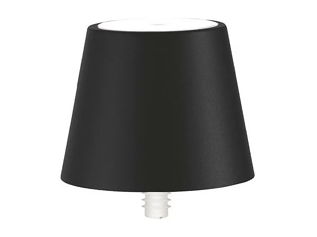 Poldina STOPPER LED-lamp van Zafferano, oplaadbaar en draagbaar, zwarte kleur met batterijduur tot 12 uur