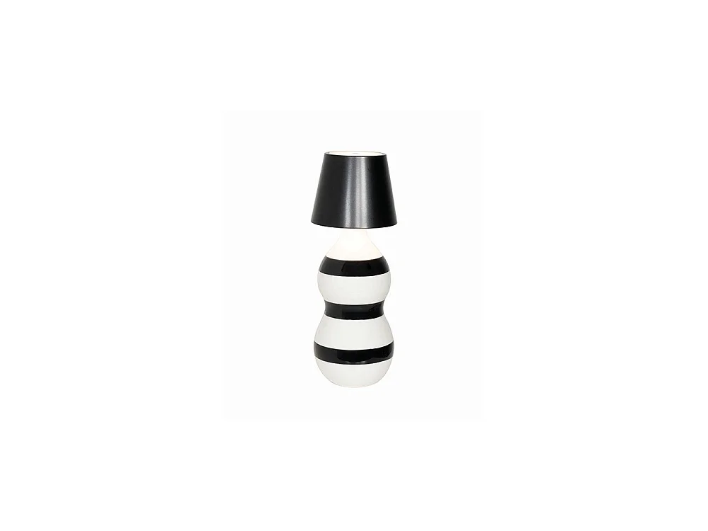 Lampe LED Poldina STOPPER de Zafferano, rechargeable et portable, couleur noire avec autonomie jusqu'à 12 heures