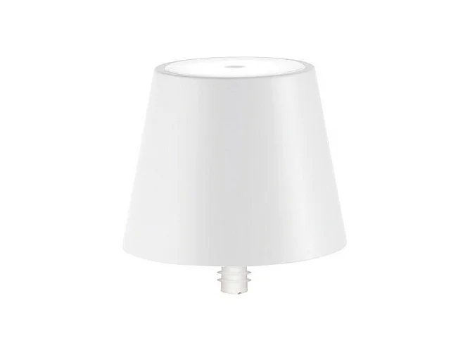 Poldina STOPPER LED-Lampe von Zafferano, wiederaufladbar und tragbar, Farbe Weiß, mit einer Akkulaufzeit von bis zu 12 Stunden.