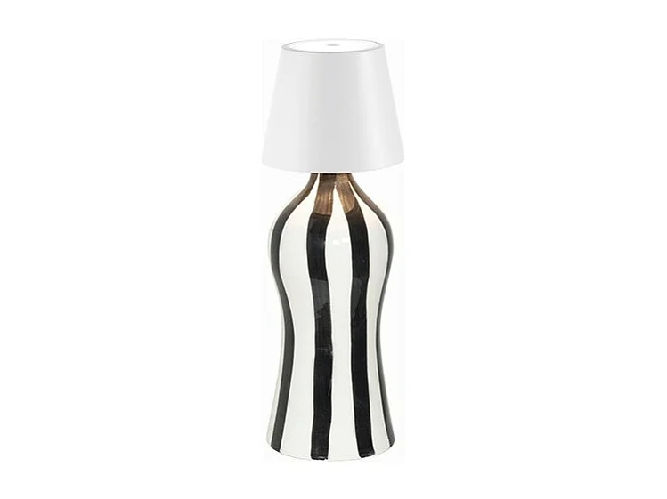 Poldina STOPPER LED-lamp van Zafferano, oplaadbaar en draagbaar, witte kleur met batterijduur tot 12 uur