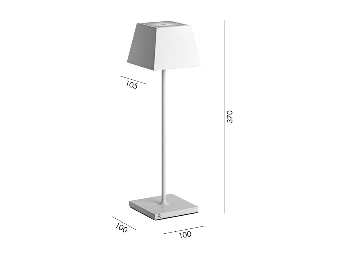 Candeeiro de mesa LED Siesta preto IP54 portátil e recarregável