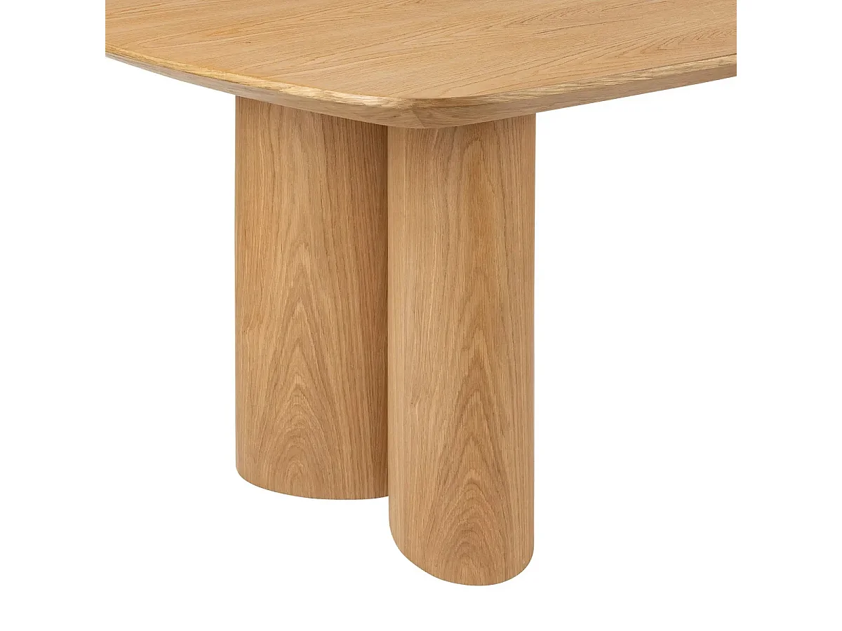Table à manger, table de repas rectangulaire en bois coloris Miel - Longueur 220 x Profondeur 110 x Hauteur 76,50 cm