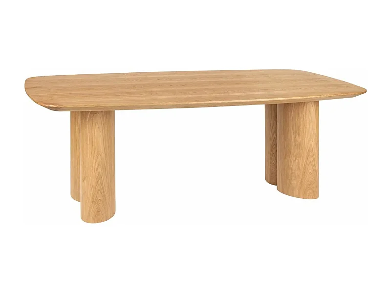 Table à manger, table de repas rectangulaire en bois coloris Miel - Longueur 220 x Profondeur 110 x Hauteur 76,50 cm