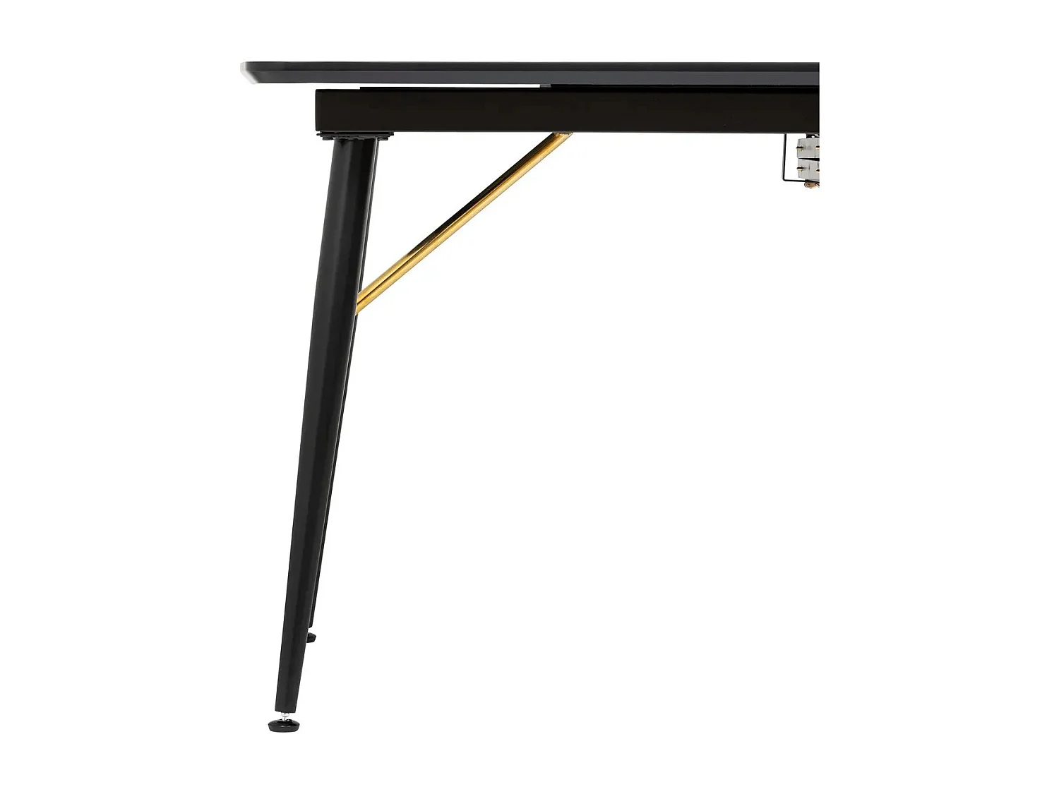 Table à manger, table de repas extensible en bois et métal coloris Noir  - Longueur 180-220  x Profondeur 90 x Hauteur 76 cm