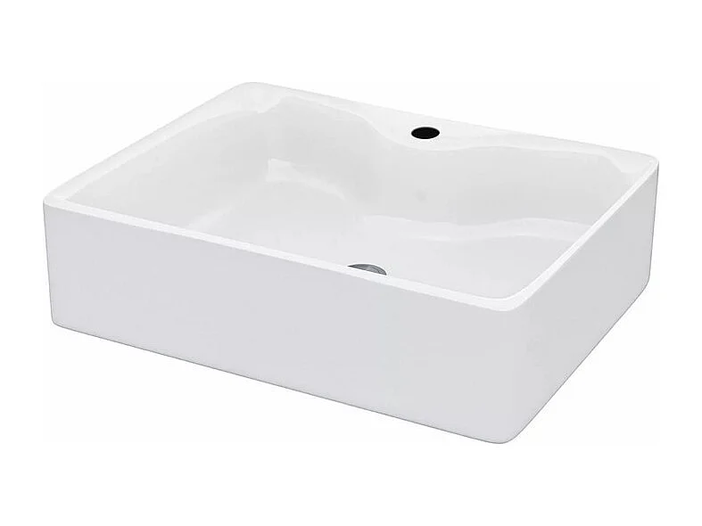 Moderno lavandino ceramico rettangolare, bacino del lavandino del bagno, vassoio di lavaggio, 480x375x130mm, bianco