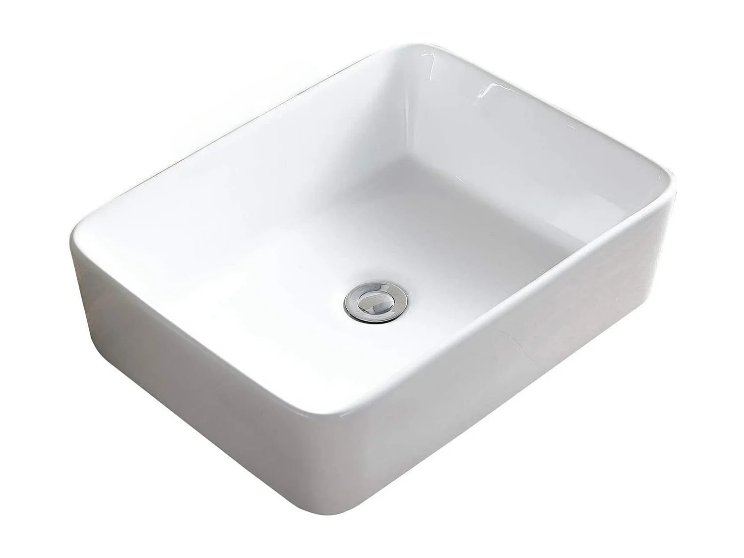 Fregadero rectangular moderno en cerámica, lavabo de baño, bandeja de lavado blanco, 400x300x135 mm