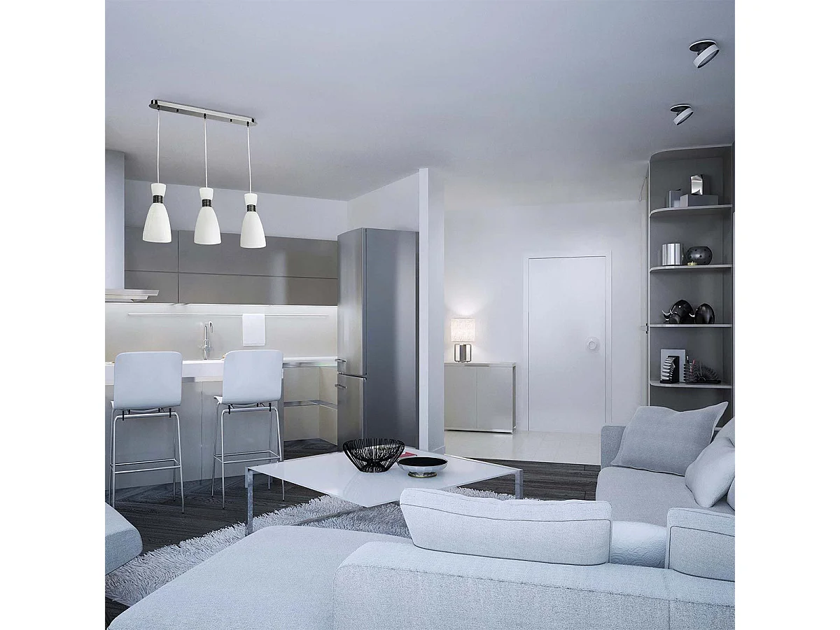 Plafonnier 3 Têtes Métal "Viyel" 40cm Blanc