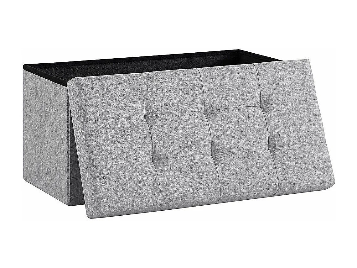 Bank Kruk Opbergdoos Polyester Opvouwbare Commode - 76x38x38cm - Lichtgrijs