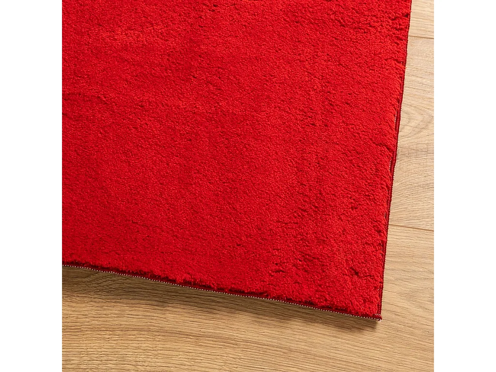 Hester  Tapis HUARTE à poils courts doux et lavable rouge 140x200 cm