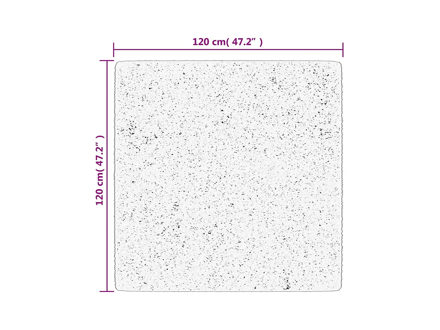 Vito  Teppich Shaggy Hochflor Modern Creme und Schwarz 120x120 cm