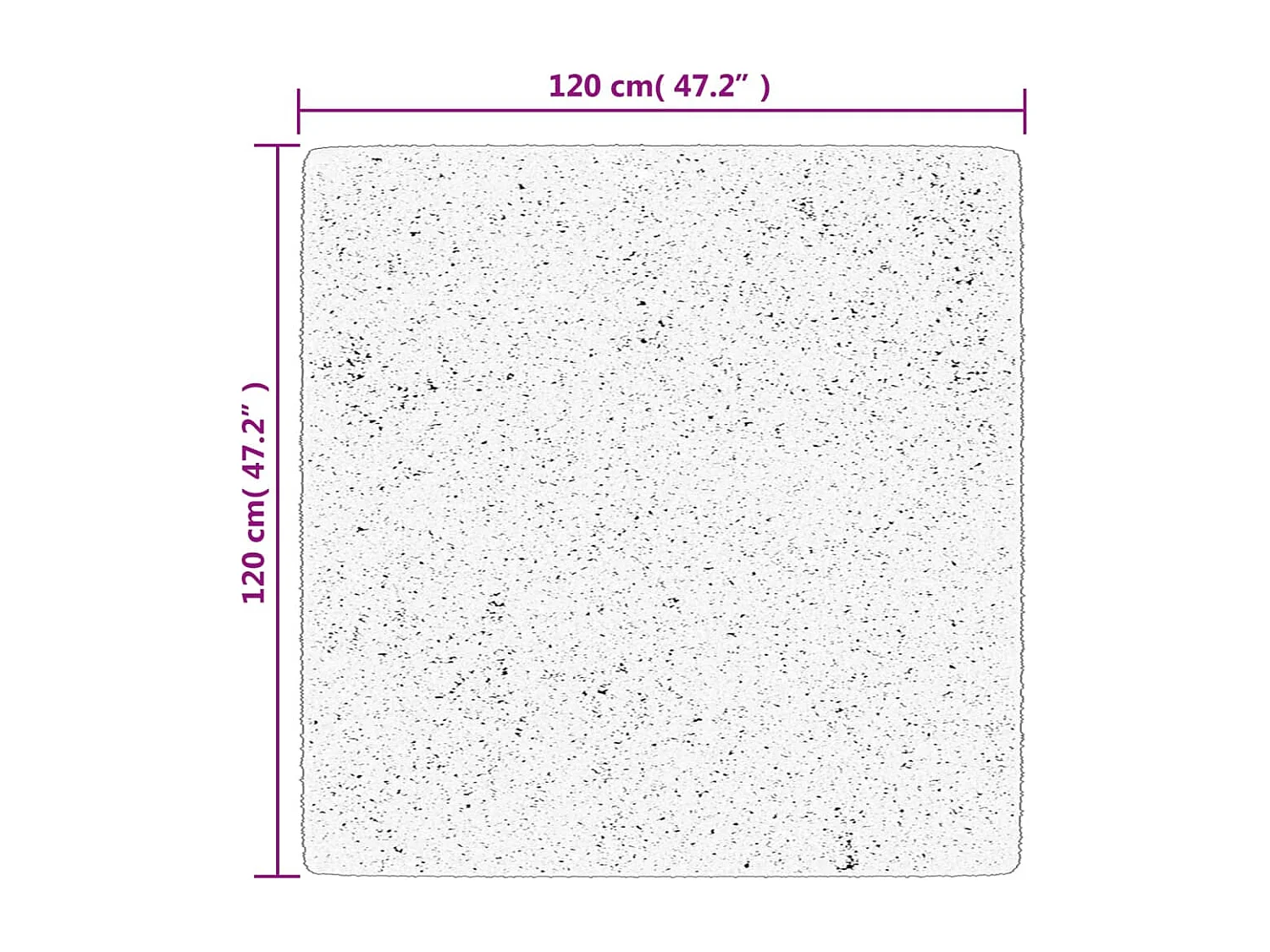 Vito  Vloerkleed PAMPLONA shaggy hoogpolig 120x120 cm crème en zwart