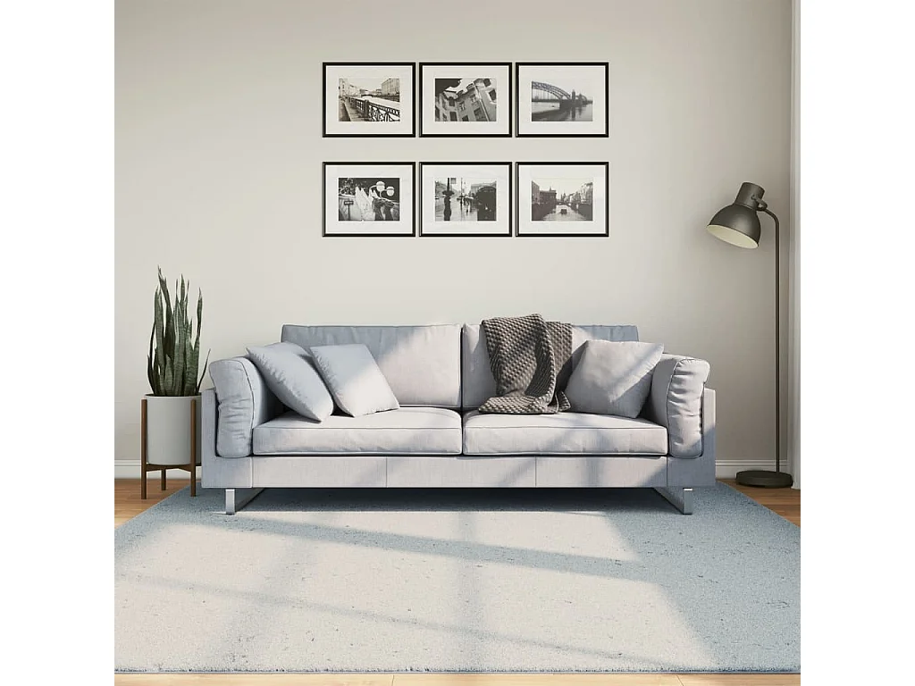 Prolenta Premium -  Alfombra de pelo corto suave lavable HUARTE azul 200x200 cm