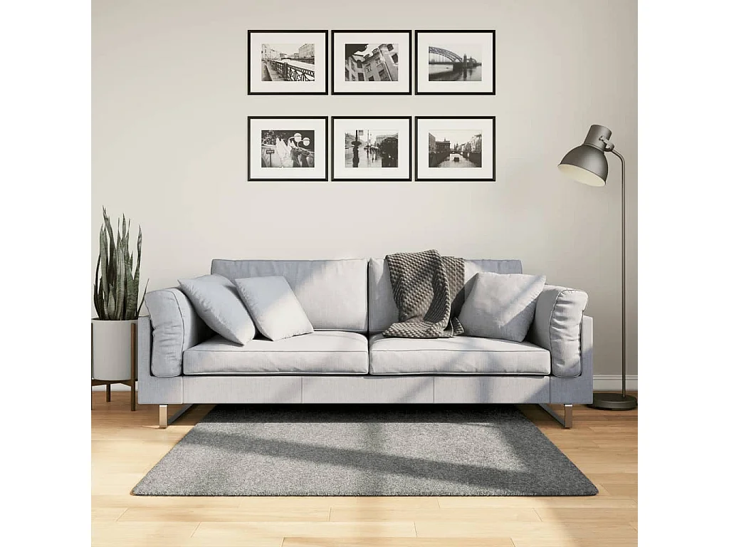 Vito  Teppich Shaggy Hochflor Modern Grün 120x120 cm