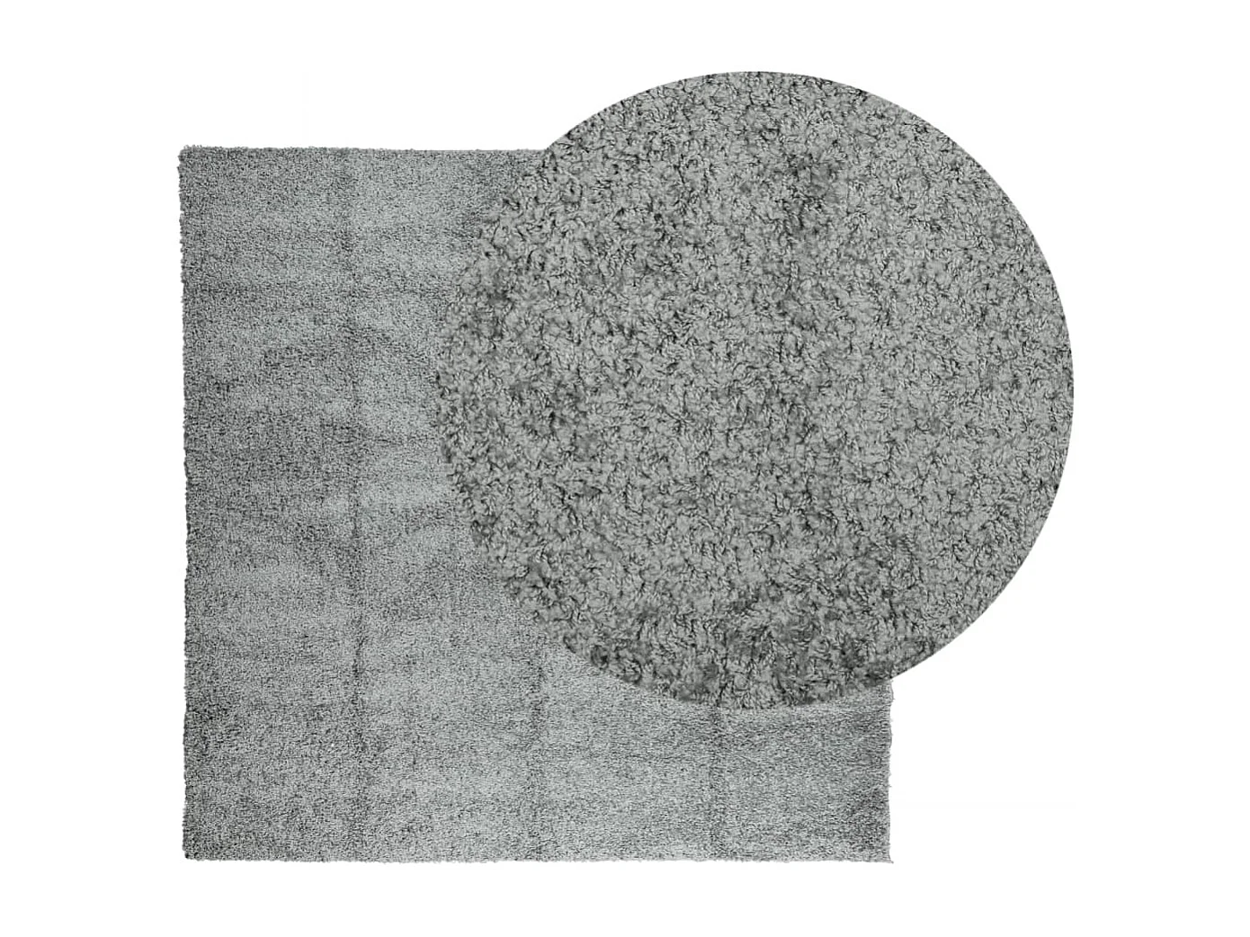 Vito  Teppich Shaggy Hochflor Modern Grün 120x120 cm