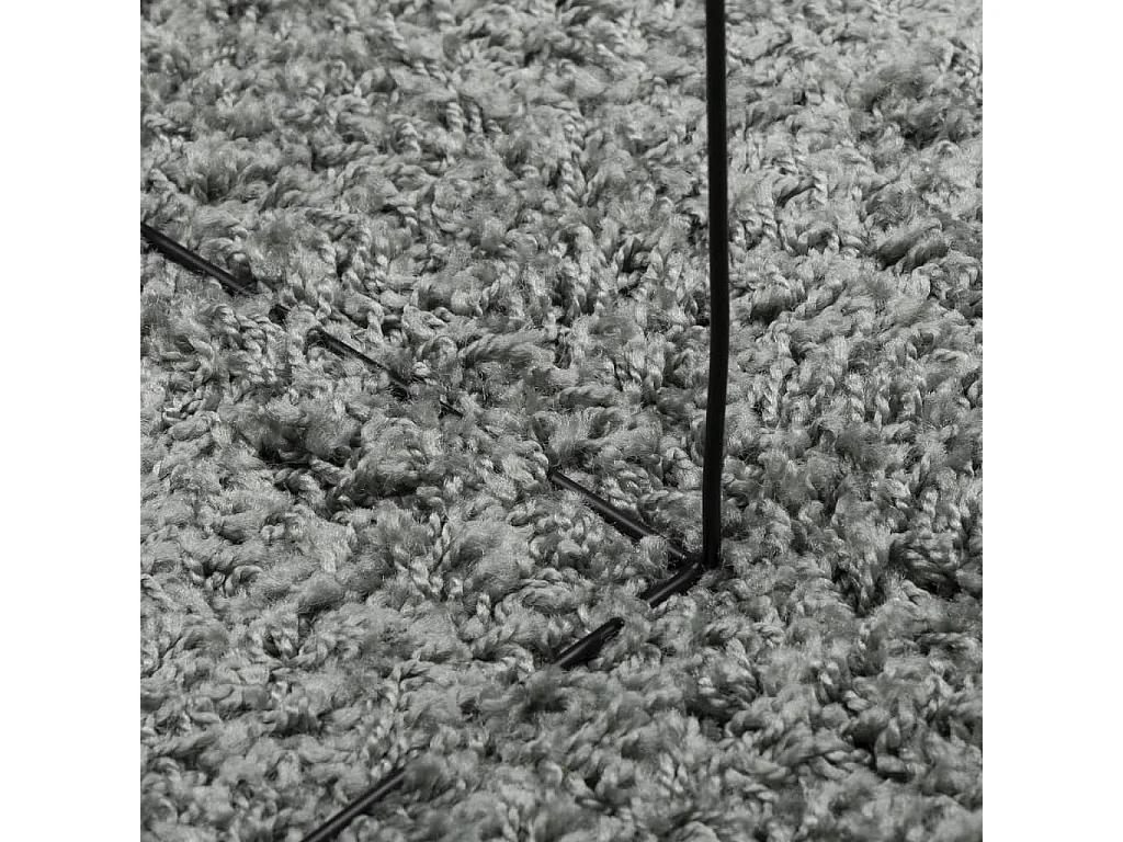 Vito  Teppich Shaggy Hochflor Modern Grün 120x120 cm