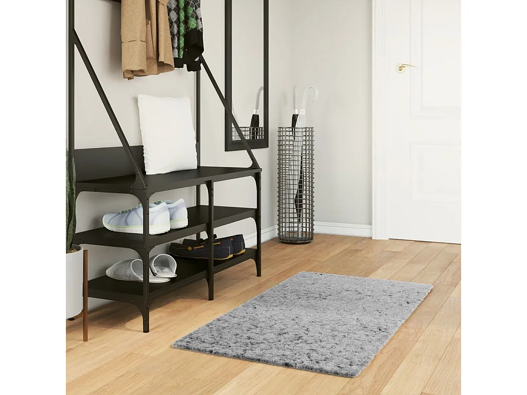 Vito  Tapis shaggy PAMPLONA poils longs moderne gris 60x110 cm