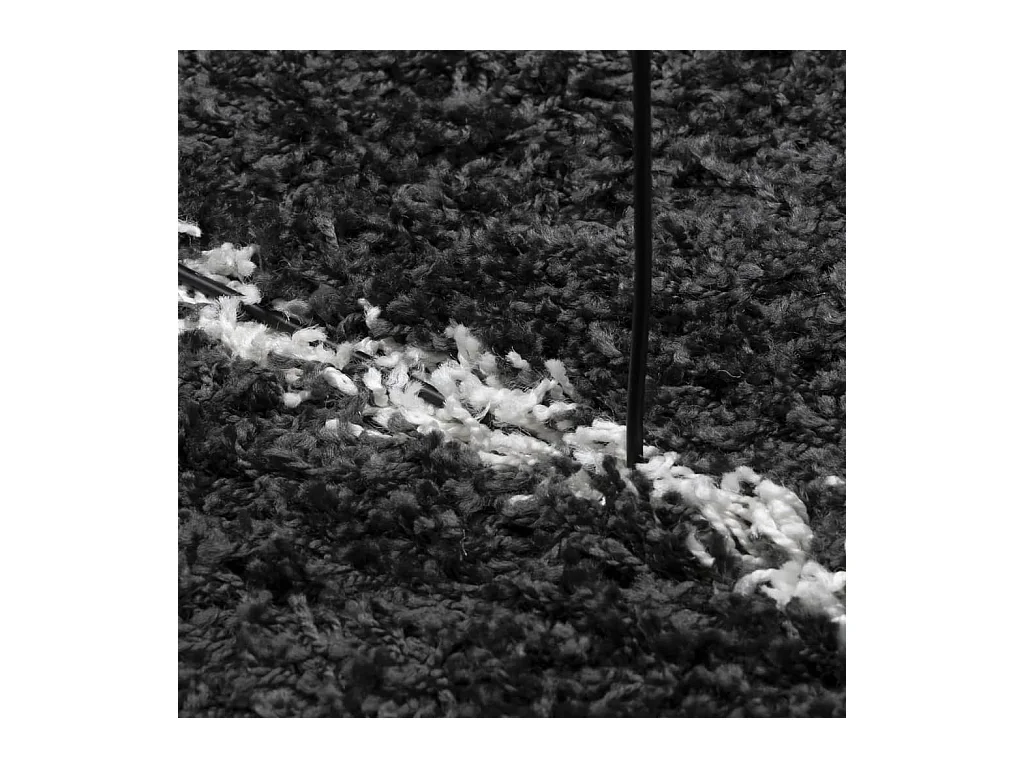 Vito  Shaggy-Teppich PAMPLONA Hochflor Modern Schwarz Creme 80x150 cm