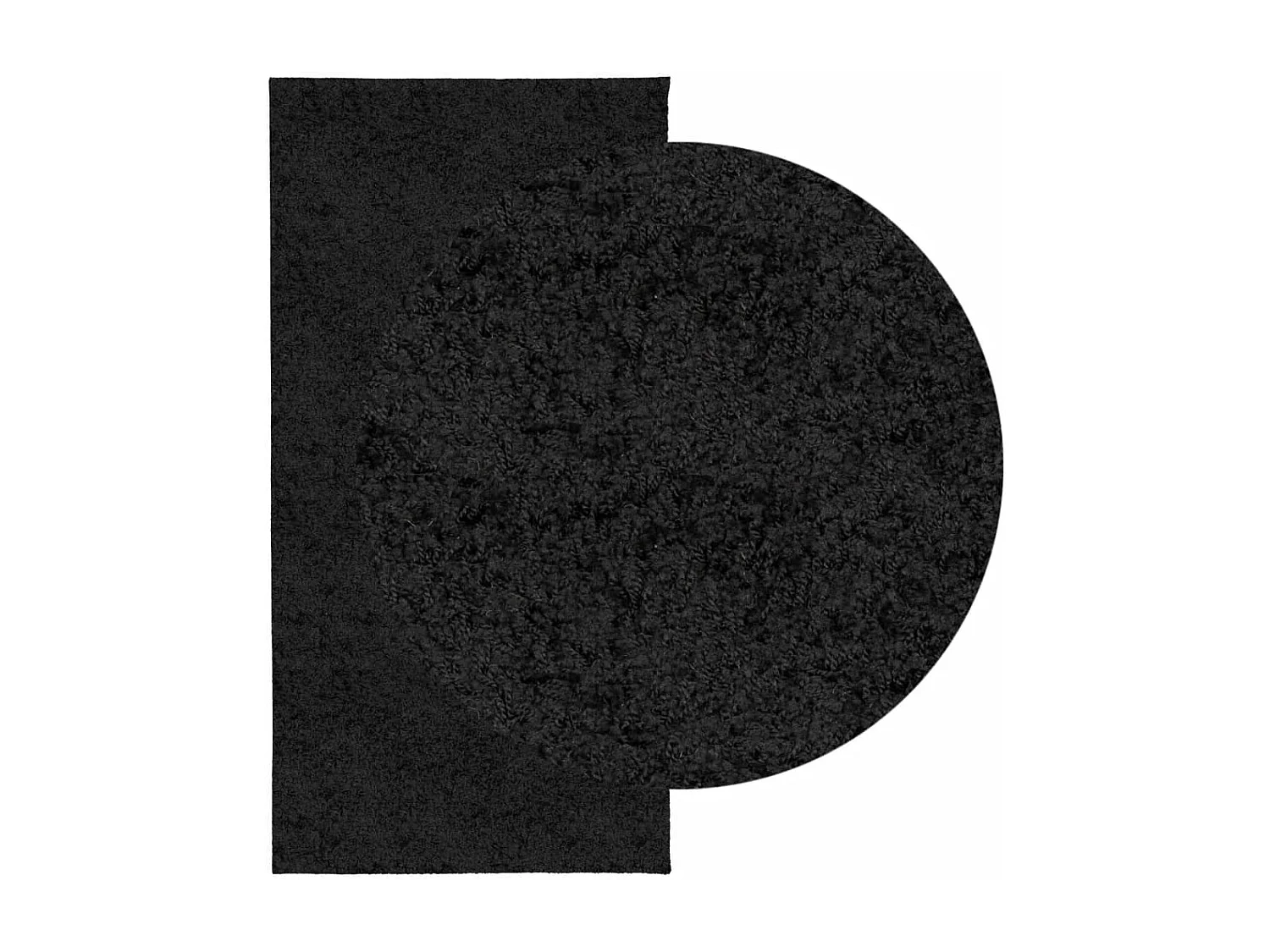 Vito  Tappeto Shaggy PAMPLONA a Pelo Lungo Moderno Nero 100x200 cm