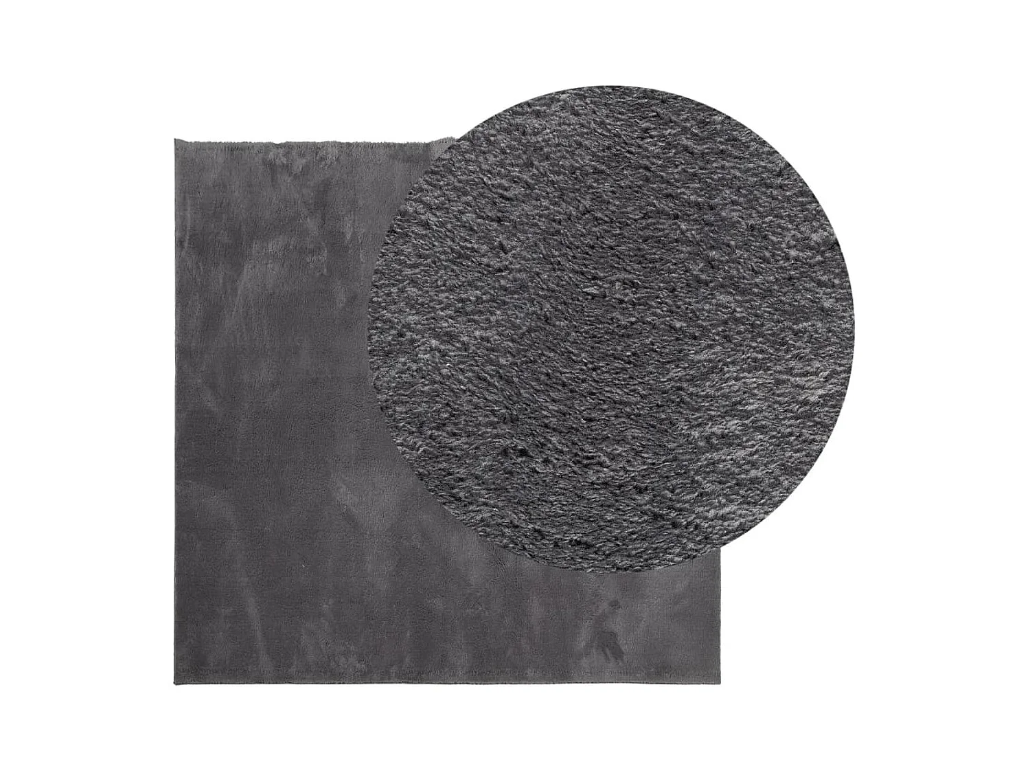 Hester  Tapis HUARTE à poils courts doux lavable anthracite 160x160 cm